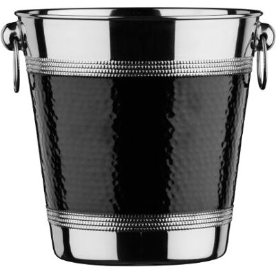 Premier Housewares 507784 Champagne-emmer met zwarte band gehamerd roestvrij staal Premier Housewares 507784 Champagne-emmer met zwarte band gehamerd roestvrij staal