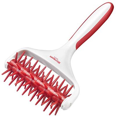 Westmark , deegroller, lengte: 20 cm, kunststof, wit/rood, 32172270 Westmark , deegroller, lengte: 20 cm, kunststof, wit/rood, 32172270