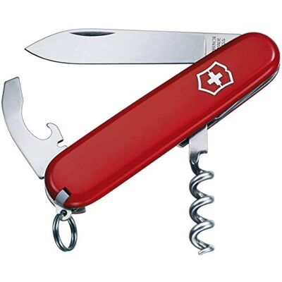 Victorinox Taschenmesser Waiter (9 functies, korkenzieher, combi-spoel Zakmes voor wijn- en campingliefhebbers met flesopener, groot lemmet en striptang. 84 mm rood Victorinox Taschenmesser Waiter (9 functies, korkenzieher, combi-spoel Zakmes voor wijn- en campingliefhebbers met flesopener, groot lemmet en striptang. 84 mm rood
