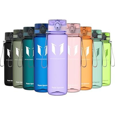 Super Sparrow Sportfles & Morsvrije Kinderfles 1L BPA-vrij Ideale Tritan Waterfles voor Sport, Fiets, Fitness, Universiteit, Buiten Licht, Duurzaam Drinkfles Super Sparrow Sportfles & Morsvrije Kinderfles 1L BPA-vrij Ideale Tritan Waterfles voor Sport, Fiets, Fitness, Universiteit, Buiten Licht, Duurzaam Drinkfles