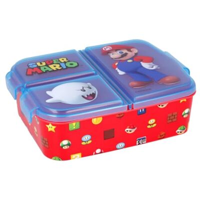 Stor Super Mario Zandwichtoaster met 3 vakken voor kinderen, lunchbox voor kinderen, snackhouder, versierde lunchbox Stor Super Mario Zandwichtoaster met 3 vakken voor kinderen, lunchbox voor kinderen, snackhouder, versierde lunchbox