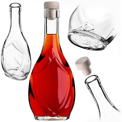 KADAX 250 ml lege glazen flessen, 1 stuk, met dop, voor het vullen van likeuren, wijn en alcohol, decoratieve flessen, glazen wijnflessen KADAX 250 ml lege glazen flessen, 1 stuk, met dop, voor het vullen van likeuren, wijn en alcohol, decoratieve flessen, glazen wijnflessen