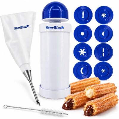 StarBlue Churrera SB-A818 Churro- en vulmachineset eenvoudig spuitmond voor het frituren van gevulde churro StarBlue Churrera SB-A818 Churro- en vulmachineset eenvoudig spuitmond voor het frituren van gevulde churro