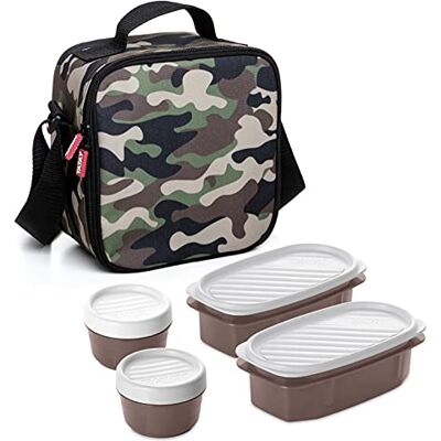TATAY Urban Food Casual, koeltas voor levensmiddelen, inhoud 3 liter, met 4 luchtdichte doekjes, 2 x 0,5 l, 2 x 0,2 l, kleur: camouflage, afmetingen 22,5 x 10 x 22 cm TATAY Urban Food Casual, koeltas voor levensmiddelen, inhoud 3 liter, met 4 luchtdichte doekjes, 2 x 0,5 l, 2 x 0,2 l, kleur: camouflage, afmetingen 22,5 x 10 x 22 cm