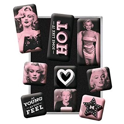 ART Marilyn Set van 9 retro koelkastmagneten Some Like It Hot cadeau-idee voor filmfans Magnetische set voor magneetborden Vintage design ART Marilyn Set van 9 retro koelkastmagneten Some Like It Hot cadeau-idee voor filmfans Magnetische set voor magneetborden Vintage design
