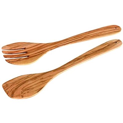 Fackelmann 30855 saladebestek van olijfhout, bruin, 30 x 12,5 x 3 cm Fackelmann 30855 saladebestek van olijfhout, bruin, 30 x 12,5 x 3 cm