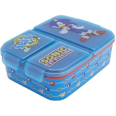 Stor Sonic Ontbijtdoos lunchbox met drie vakken voor kinderen Stor Sonic Ontbijtdoos lunchbox met drie vakken voor kinderen