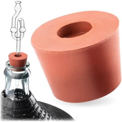 KADAX Rubberen stop met gat voor fermentatiebuizen, rubberen stop voor fermentatieballonnen, flessendoppen, rubberen stoppen (4,9 cm) KADAX Rubberen stop met gat voor fermentatiebuizen, rubberen stop voor fermentatieballonnen, flessendoppen, rubberen stoppen (4,9 cm)