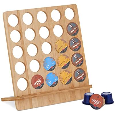 Relaxdays Cafissimo capsulehouder voor 25 capsules, van bamboe, 30 x 27 x 13 cm, naturel Relaxdays Cafissimo capsulehouder voor 25 capsules, van bamboe, 30 x 27 x 13 cm, naturel