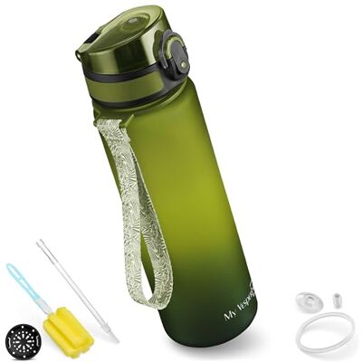 My Vesperbox Minny Drinkfles voor kinderen, lekvrij, 500 ml, met rietje of zeef, BPA-vrij, voor de kleuterklas, school (500 ml, groen, lichtgroen, zwart) My Vesperbox Minny Drinkfles voor kinderen, lekvrij, 500 ml, met rietje of zeef, BPA-vrij, voor de kleuterklas, school (500 ml, groen, lichtgroen, zwart)