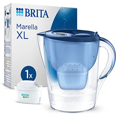 Brita Marella filterkaraf XL + 1 Maxtra Pro PP blauw polypropyleen 3,5 liter 150 liter Brita Marella filterkaraf XL + 1 Maxtra Pro PP blauw polypropyleen 3,5 liter 150 liter