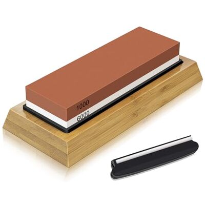 SHAN ZU Slijpsteen 2-in-1 messenslijper, slijpsteen, basis van bamboe, antislip 1000/6000 SHAN ZU Slijpsteen 2-in-1 messenslijper, slijpsteen, basis van bamboe, antislip 1000/6000