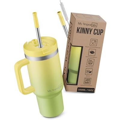 My Vesperbox Kinny Cup Roestvrijstalen thermosbeker met handvat en rietje (500/950/1200 ml) To Go geïsoleerde beker voor koffie, ijs en dagelijks gebruik, BPA-vrij, lekvrij, vaatwasmachinebestendig My Vesperbox Kinny Cup Roestvrijstalen thermosbeker met handvat en rietje (500/950/1200 ml) To Go geïsoleerde beker voor koffie, ijs en dagelijks gebruik, BPA-vrij, lekvrij, vaatwasmachinebestendig
