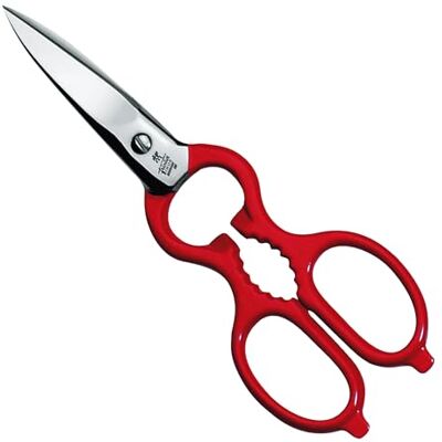ZWILLING Multifunctionele schaar, Totale lengte: 20 cm, Bladen: 9 cm, Roestvrij staal, Rood Synthetisch Handvat, Kitchen Shears-serie ZWILLING Multifunctionele schaar, Totale lengte: 20 cm, Bladen: 9 cm, Roestvrij staal, Rood Synthetisch Handvat, Kitchen Shears-serie