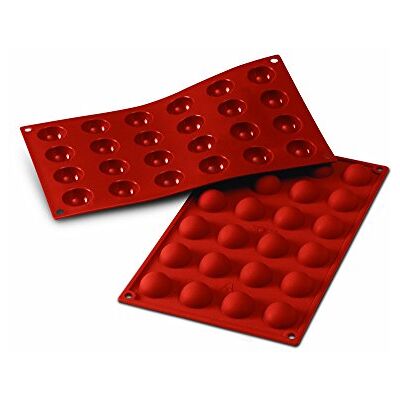 silikomart 20.006.00.0060 SF006 bakvorm, halve bollen, 24 bakjes, siliconen, terracotta, rood silikomart 20.006.00.0060 SF006 bakvorm, halve bollen, 24 bakjes, siliconen, terracotta, rood