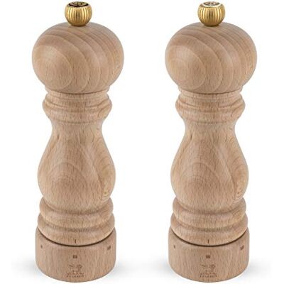 Peugeot Paris u'Select zout- en pepermolenset 18 cm – 6 vooraf ingestelde instellingen – innovatie met zoutpoeder, zirkonia-mechanisme – PEFC-gecertificeerd hout – gemaakt in Frankrijk – natuurlijke afwerking Peugeot Paris u'Select zout- en pepermolenset 18 cm – 6 vooraf ingestelde instellingen – innovatie met zoutpoeder, zirkonia-mechanisme – PEFC-gecertificeerd hout – gemaakt in Frankrijk – natuurlijke afwerking