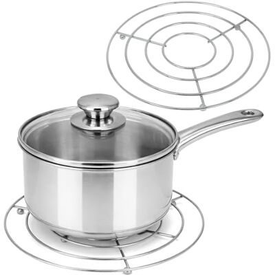 com-four ® 2 x onderzetter van metaal, ronde onderzetter voor potten com-four ® 2 x onderzetter van metaal, ronde onderzetter voor potten