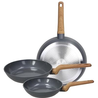 Tognana T-Care Set van 3 pannen 20/24/28 cm, aluminium, donkergrijs Tognana T-Care Set van 3 pannen 20/24/28 cm, aluminium, donkergrijs