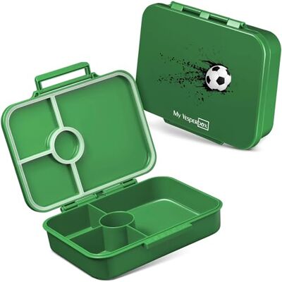 My Vesperbox Bia Bento Box voor kinderen, 100% lekvrij en BPA-vrij, extreem robuust, lunchbox, broodtrommel, ideaal voor de kleuterschool en school (groen, voetbal) My Vesperbox Bia Bento Box voor kinderen, 100% lekvrij en BPA-vrij, extreem robuust, lunchbox, broodtrommel, ideaal voor de kleuterschool en school (groen, voetbal)