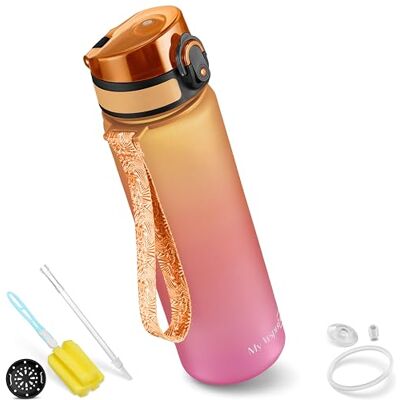 My Vesperbox Minny Drinkfles voor kinderen, lekvrij, 350 ml, 500 ml, 750 ml, met rietje of zeef, lichte Tritan waterfles, BPA-vrij, voor de kleuterklas, school (oranje, roze, 500 ml) My Vesperbox Minny Drinkfles voor kinderen, lekvrij, 350 ml, 500 ml, 750 ml, met rietje of zeef, lichte Tritan waterfles, BPA-vrij, voor de kleuterklas, school (oranje, roze, 500 ml)