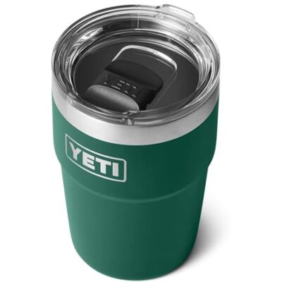 YETI Rambler beker, vacuüm geïsoleerde roestvrijstalen stapelbare beker met Magslider-deksel, zwart bosgroen, 473 ml YETI Rambler beker, vacuüm geïsoleerde roestvrijstalen stapelbare beker met Magslider-deksel, zwart bosgroen, 473 ml