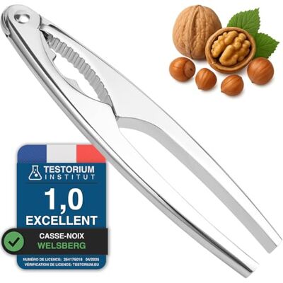 welsberg Notenkraker voor noten, metalen notenkraker, notenkraker met ergonomisch handvat, notenkraker voor alle soorten noten, kreeft, krab welsberg Notenkraker voor noten, metalen notenkraker, notenkraker met ergonomisch handvat, notenkraker voor alle soorten noten, kreeft, krab