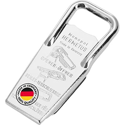 Westmark Hermetus 61832270 dekselopener, 3-in-1, staal/rubber, 8,6 x 3,7 x 1,5 cm, zilver/rood, 61832270 Westmark Hermetus 61832270 dekselopener, 3-in-1, staal/rubber, 8,6 x 3,7 x 1,5 cm, zilver/rood, 61832270