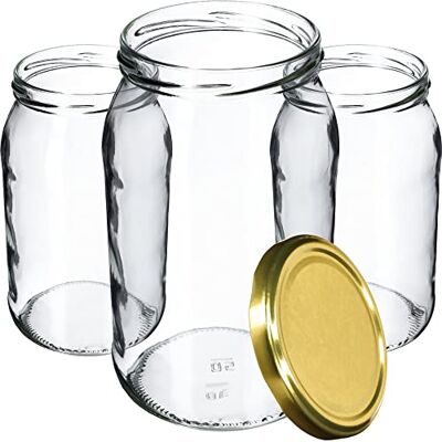 KADAX Weck Set van 24 glazen potten van 900 ml, inmaakpotten, inmaakpotten, jampotten, voorraadpotten, inmaakpotten, potten KADAX Weck Set van 24 glazen potten van 900 ml, inmaakpotten, inmaakpotten, jampotten, voorraadpotten, inmaakpotten, potten