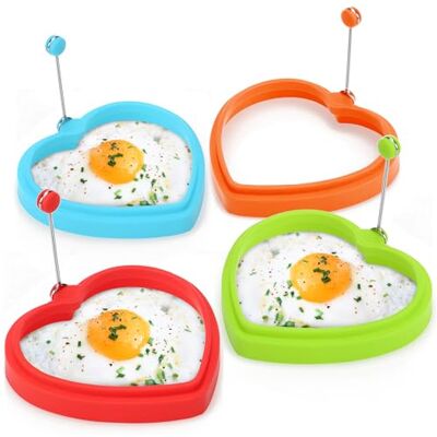 com-four ® 4 x hartvormige omelet, voor gebakken eieren en pannenkoeken siliconen hart met thermische bescherming handvat omelet pan com-four ® 4 x hartvormige omelet, voor gebakken eieren en pannenkoeken siliconen hart met thermische bescherming handvat omelet pan