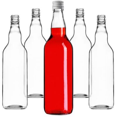 KADAX Set van 40 glazen flessen om te vullen, 700 ml, lege likeurflessen met schroefsluiting, wit KADAX Set van 40 glazen flessen om te vullen, 700 ml, lege likeurflessen met schroefsluiting, wit