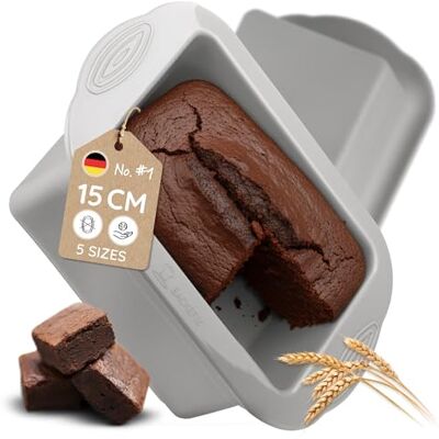 Backefix Siliconen broodbakvorm 15 cm kleine cakevorm 1200 ml van echte platina-siliconen, met extra wanddikte tegen deuken, ideaal voor cake en brood Backefix Siliconen broodbakvorm 15 cm kleine cakevorm 1200 ml van echte platina-siliconen, met extra wanddikte tegen deuken, ideaal voor cake en brood
