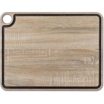 Arcos Snijplanken – snijplanken met kanaal – cellulosevezel en hars 42,7 x 32,7 cm en 6,5 mm dikte – kleur bruin Arcos Snijplanken – snijplanken met kanaal – cellulosevezel en hars 42,7 x 32,7 cm en 6,5 mm dikte – kleur bruin