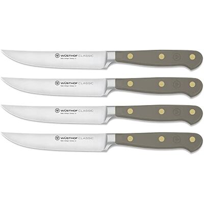 Wusthof WÜSTHOF Classic steakmessen set met 4 messen 12cm Velvet Oyster (grijs) Wusthof WÜSTHOF Classic steakmessen set met 4 messen 12cm Velvet Oyster (grijs)