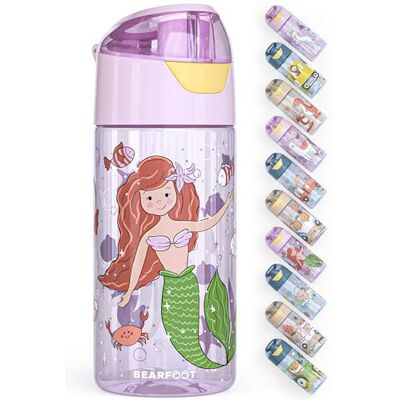 BEARFOOT Drinkfles voor kinderen, 450 ml, lichte drinkfles van Tritan, BPA-vrij, lekvrij, vaatwasmachinebestendig, voor jongens, meisjes, kleuterschool (paars zeemeermin) BEARFOOT Drinkfles voor kinderen, 450 ml, lichte drinkfles van Tritan, BPA-vrij, lekvrij, vaatwasmachinebestendig, voor jongens, meisjes, kleuterschool (paars zeemeermin)