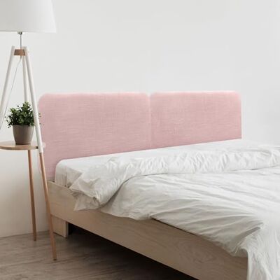 DHOME Gestoffeerd hoofdeinde, glad, afgerond, van natuurlijk linnen, voor akoestische muur, absorberend, hoofdeinde, slaapkamer (lichtroze, 210 cm, dubbel) DHOME Gestoffeerd hoofdeinde, glad, afgerond, van natuurlijk linnen, voor akoestische muur, absorberend, hoofdeinde, slaapkamer (lichtroze, 210 cm, dubbel)