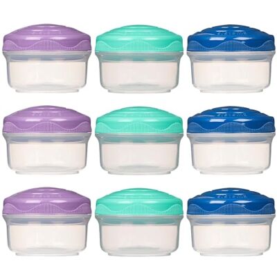 Sistema Snackpotten Mini Bites TO GO 130 ml Stapelbare Snackdozen met Deksels BPA-vrij 9 stuks Sistema Snackpotten Mini Bites TO GO 130 ml Stapelbare Snackdozen met Deksels BPA-vrij 9 stuks