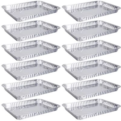 MEMOFYND Set van 12 bakplaten van aluminiumfolie Koekjesvorm geschikt voor bakken en grillen (zilver) MEMOFYND Set van 12 bakplaten van aluminiumfolie Koekjesvorm geschikt voor bakken en grillen (zilver)