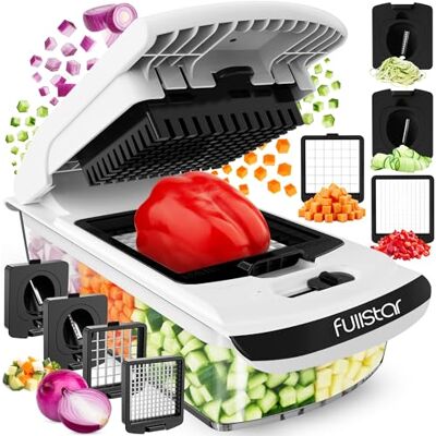fullstar Pro Original – multifunctionele groentesnijder – 4 messen Handmatige groentesnijder en spiraalsnijder – uiensnijder en friet – keukenaccessoires voor snelle maaltijdbereiding (4-in-1 fullstar Pro Original – multifunctionele groentesnijder – 4 messen Handmatige groentesnijder en spiraalsnijder – uiensnijder en friet – keukenaccessoires voor snelle maaltijdbereiding (4-in-1