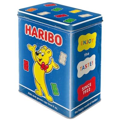 ART HARIBO Retro voorraaddoos L, 3 liter, Enjoy the Taste Blue, cadeau-idee voor fijnproevers, officieel gelicentieerd product (OLP), grote metalen koffiecontainer, vintage design ART HARIBO Retro voorraaddoos L, 3 liter, Enjoy the Taste Blue, cadeau-idee voor fijnproevers, officieel gelicentieerd product (OLP), grote metalen koffiecontainer, vintage design
