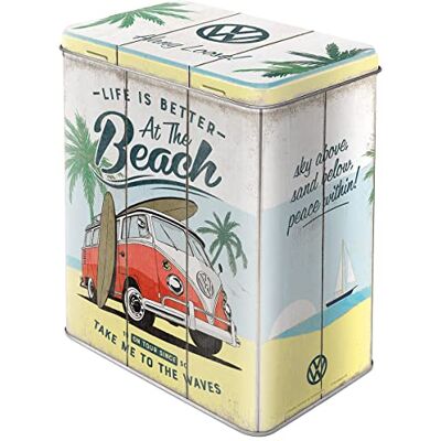 ART VW Bulli Beach Retro voorraaddoos L, 3 liter, cadeau-idee voor Volkswagen bus, officieel gelicentieerd product (OLP), grote metalen koffiecontainer, vintage design ART VW Bulli Beach Retro voorraaddoos L, 3 liter, cadeau-idee voor Volkswagen bus, officieel gelicentieerd product (OLP), grote metalen koffiecontainer, vintage design
