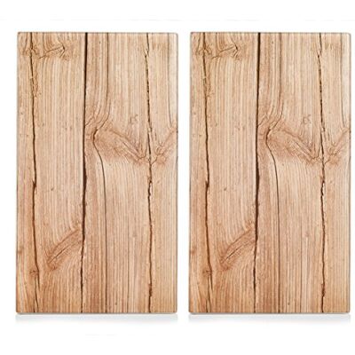 Zeller Present 26277 Wood fornuisdeksel/snijplank, glas, 2 stuks Zeller Present 26277 Wood fornuisdeksel/snijplank, glas, 2 stuks