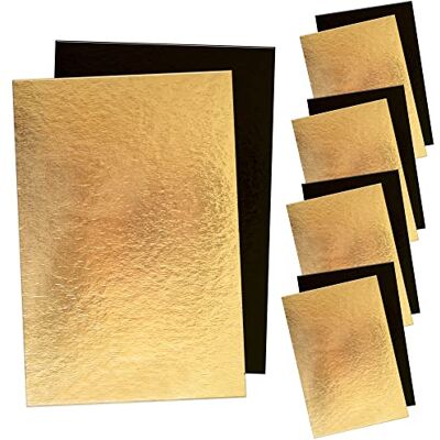 ScrapCooking Set van 5 taarthouders Omkeerbaar Goud & Zwart Karton 30 x 20 cm Rechthoekig Gebak & bakgerei Made in France 5197 ScrapCooking Set van 5 taarthouders Omkeerbaar Goud & Zwart Karton 30 x 20 cm Rechthoekig Gebak & bakgerei Made in France 5197