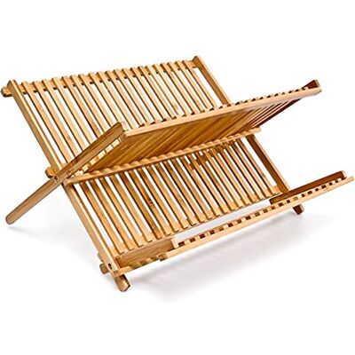 Relaxdays afdruiprek Cross HBT 24,5 x 42 x 33 cm afdruiprooster bamboe inklapbaar afdruiprek voor borden en kopjes als servies afdruipmand en houten serviessmand, naturel Relaxdays afdruiprek Cross HBT 24,5 x 42 x 33 cm afdruiprooster bamboe inklapbaar afdruiprek voor borden en kopjes als servies afdruipmand en houten serviessmand, naturel