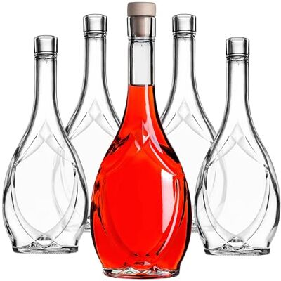 KADAX Lege glazen likeurflessen van 500 ml, met deksel, voor het vullen van likeuren, wijn, alcohol, decoratieve flessen, 10 stuks KADAX Lege glazen likeurflessen van 500 ml, met deksel, voor het vullen van likeuren, wijn, alcohol, decoratieve flessen, 10 stuks