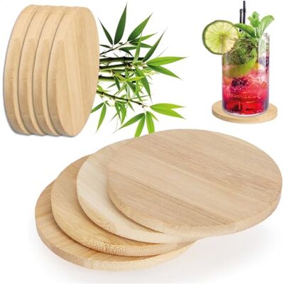 com-four ® 8 x ronde onderzetters van bamboe met antislipvoetjes onderzetters voor glazen mokken en flessen com-four ® 8 x ronde onderzetters van bamboe met antislipvoetjes onderzetters voor glazen mokken en flessen