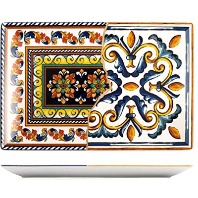 H&H Rechthoekige schaal positano stoneware 34 x 22 cm H&H Rechthoekige schaal positano stoneware 34 x 22 cm