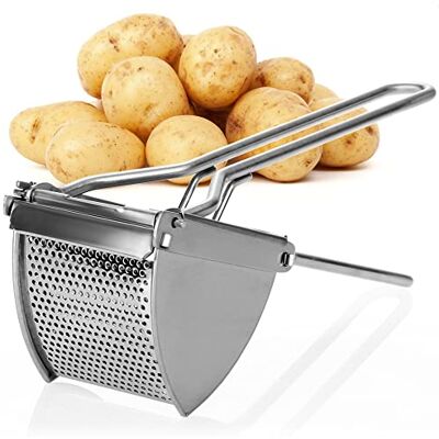 com-four ® Aardappelpers van roestvrij staal, vaatwasmachinebestendig, spaetzle ijspers, spaghetti-ijspers, aardappelstamper com-four ® Aardappelpers van roestvrij staal, vaatwasmachinebestendig, spaetzle ijspers, spaghetti-ijspers, aardappelstamper