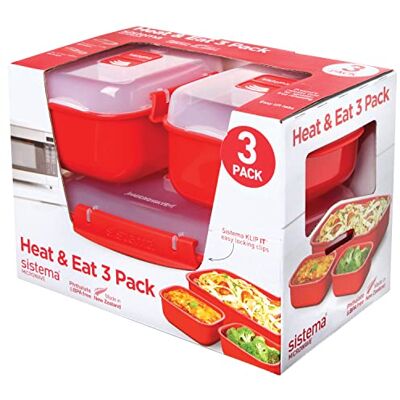 Sistema Magnetronservies Set Heat & Eat, plastic, rood, 23 x 14,1 x 16,4 cm Sistema Magnetronservies Set Heat & Eat, plastic, rood, 23 x 14,1 x 16,4 cm
