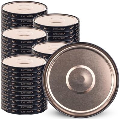 KADAX Schroefdeksels fi 82 mm 50 stuks zwart Twist-Off metaal met luchtdichte afdichting, herbruikbare reservedeksels voor potten en glazen potten KADAX Schroefdeksels fi 82 mm 50 stuks zwart Twist-Off metaal met luchtdichte afdichting, herbruikbare reservedeksels voor potten en glazen potten