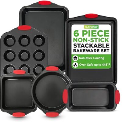 NutriChef 6-delige set met siliconen handgrepen, ovenbestendig, zwart NutriChef 6-delige set met siliconen handgrepen, ovenbestendig, zwart